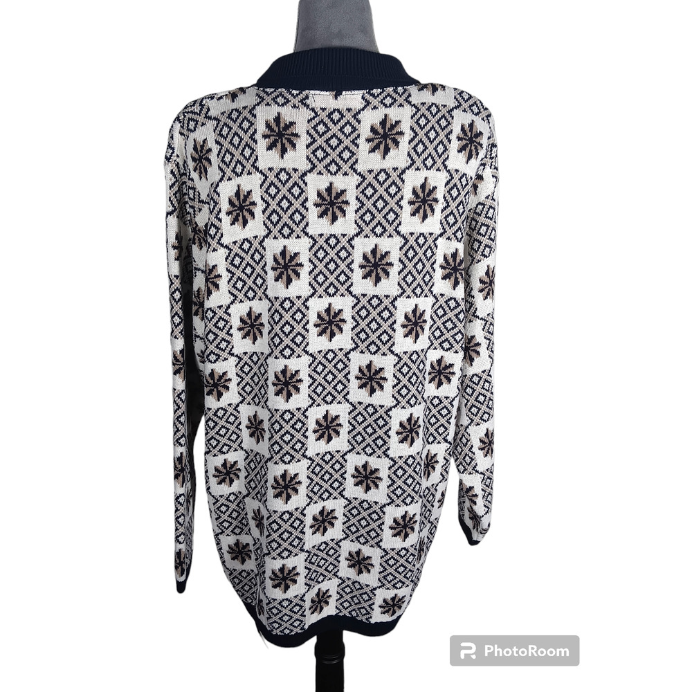 Alfred Dunner Collared Snowflake Retro Made In Us… - image 3